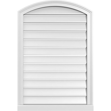 Ekena Millwork Arch Top Surface Mount PVC Gable Vent w/ 2"W x 2"P Brickmould Sill Frame, 26"W x 36"H GVPAR26X3603SN
